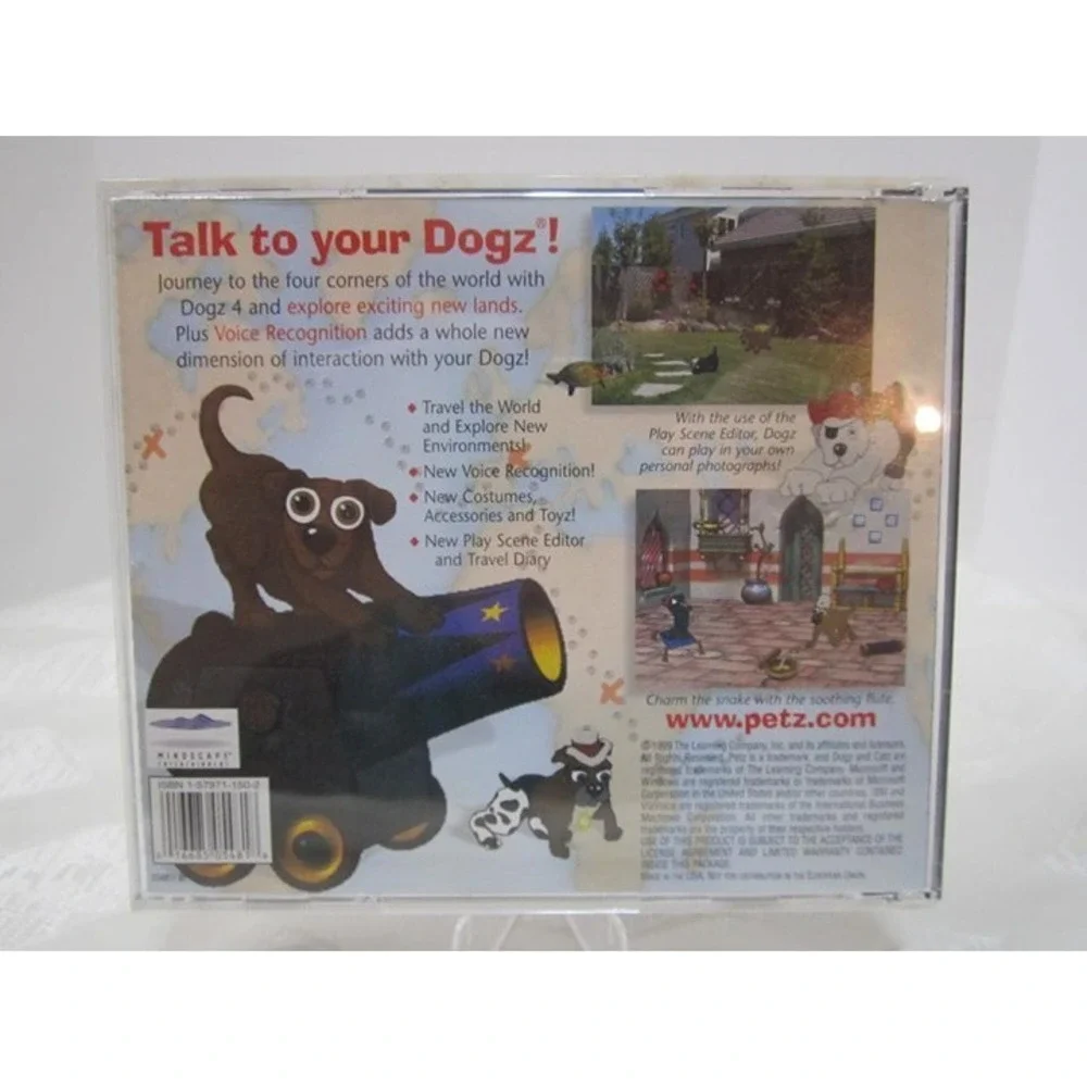 Dogz 4 Your Virtual Petz Palz PC Windows 95/98 Big Box Mindscape 1999 Vintage